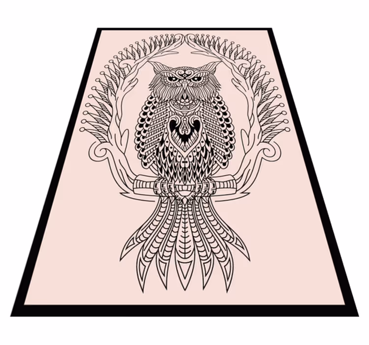 Pöllö mandala-suunnittelu eläin vinyylimatto - Tenstickers