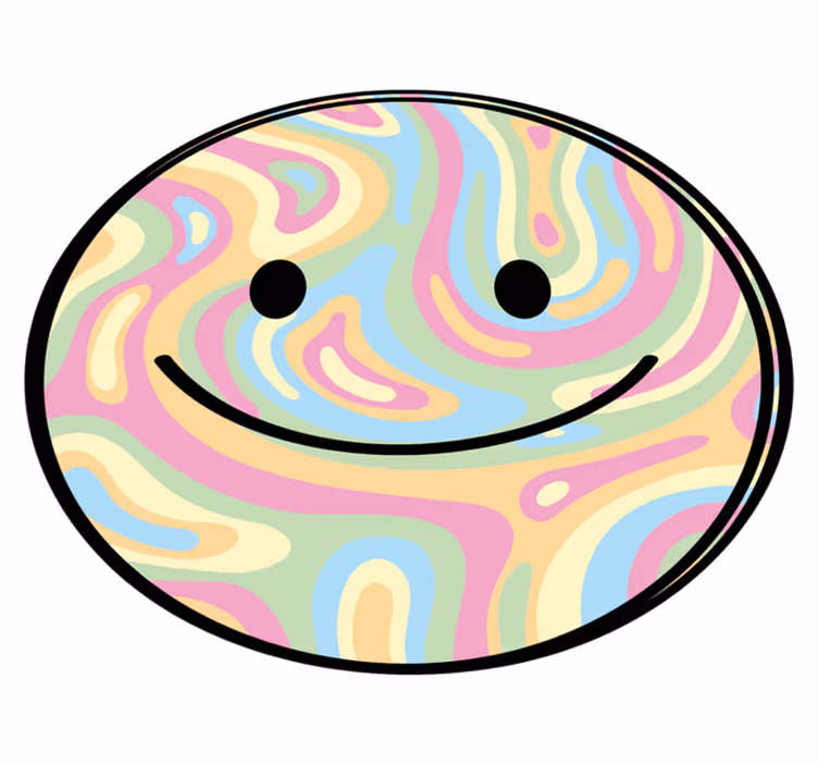 Iloinen hymyympyrä teinin vinyylimatto - Tenstickers