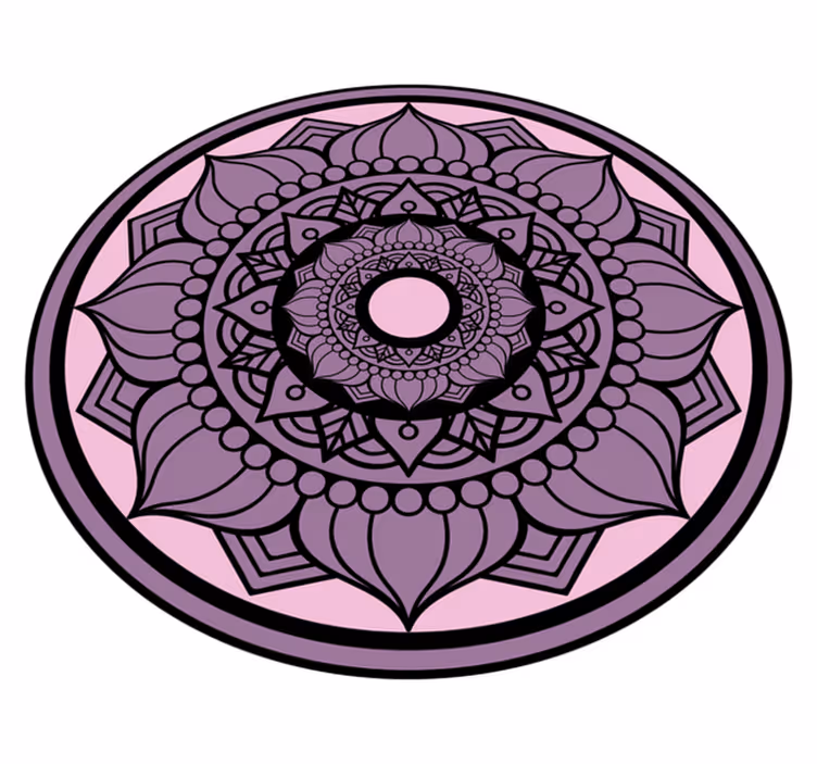 Pyöreä kukkakuvio mandala vinyylimatto - Tenstickers