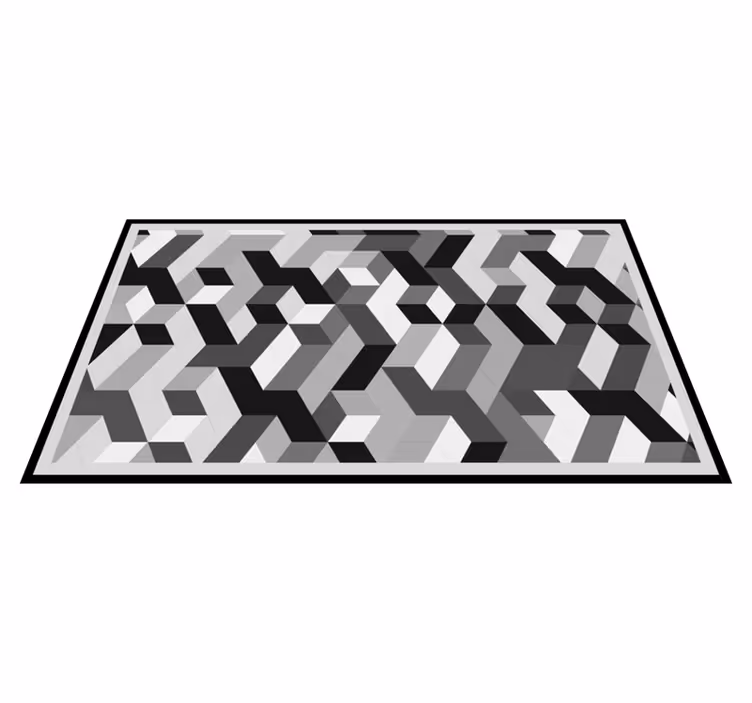 Harmaa 3d-kuvio geometrinen vinyylimatto - Tenstickers