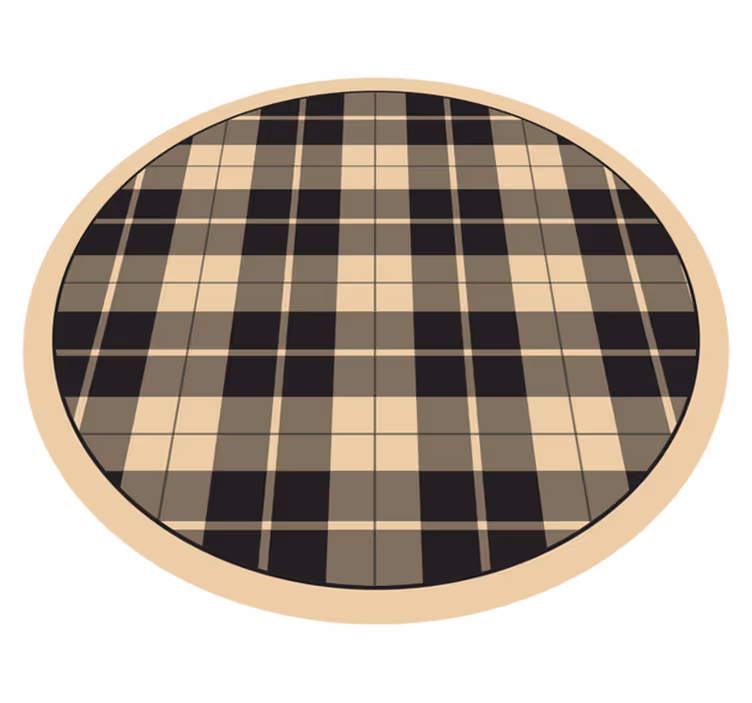 Ruudullinen kokoonpano pyöreä vinyylimatto - Tenstickers