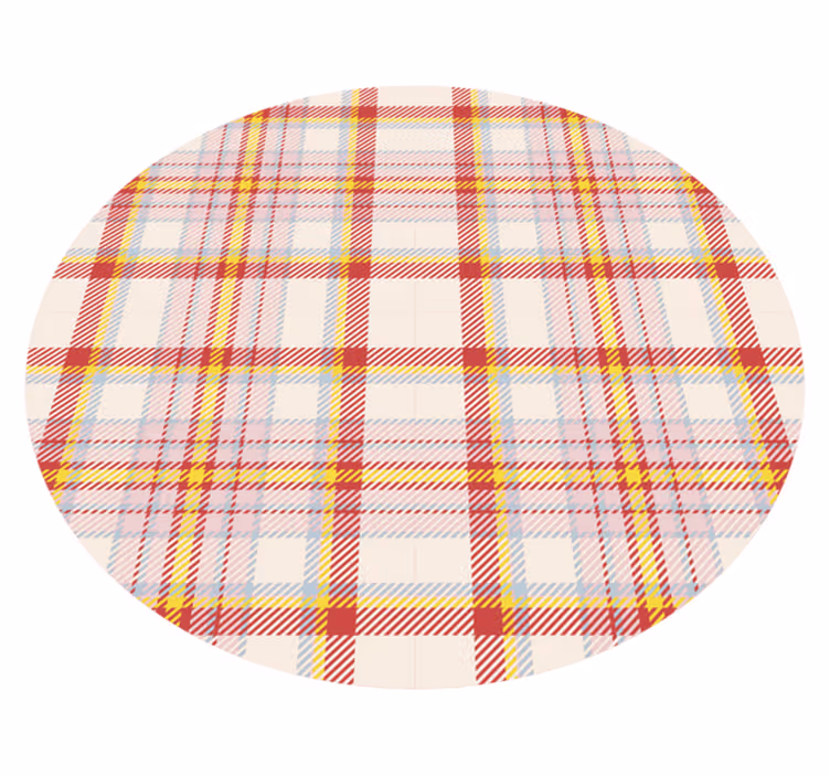 Eloisa ruutukuvio pyöreä vinyylimatto - Tenstickers
