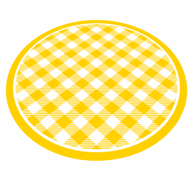 Keltainen timanttimerkki pyöreä vinyylimatto - Tenstickers