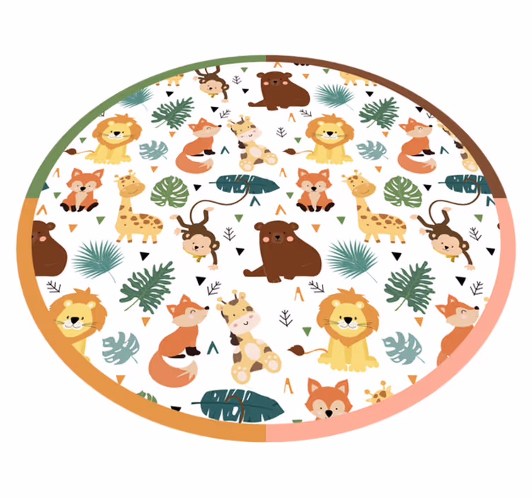 Värikkäitä viidakkoystäviä eläin vinyylimatto - Tenstickers