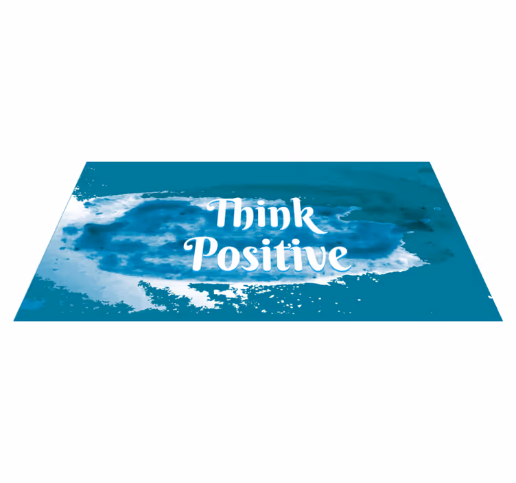 Ajatella positiivisesti vesiväri tahroja vinyylimatto suorakulmai - Tenstickers