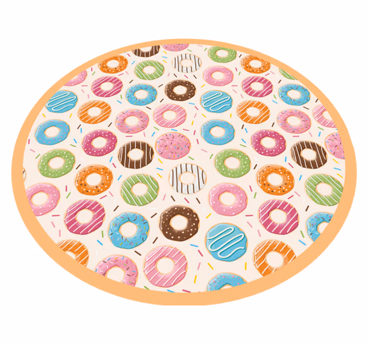 Värikäs donitsikuvio vinyylimatto - Tenstickers