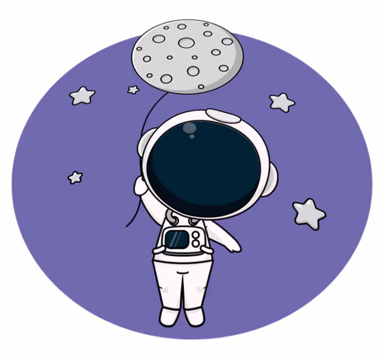 Astronautti ilmapallon kanssa vinyylimatto - Tenstickers