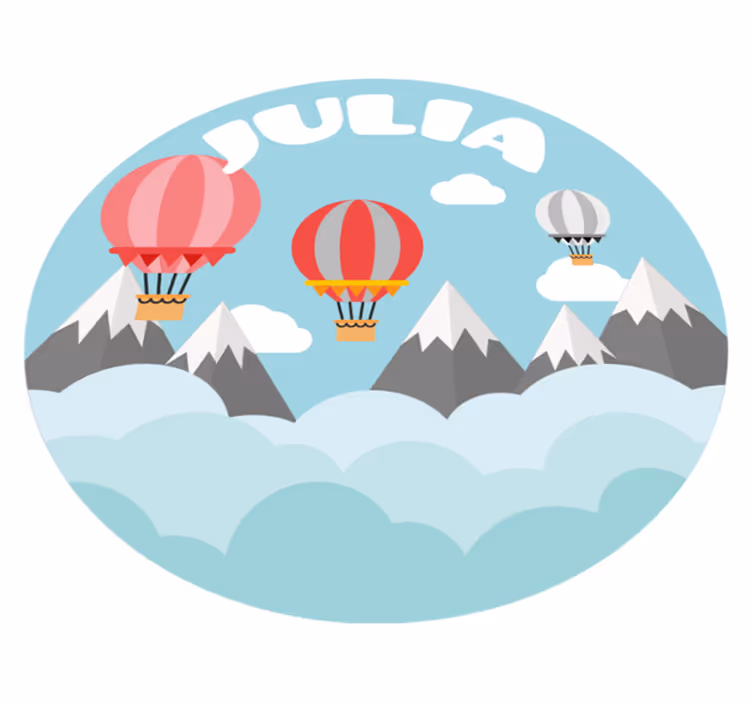 Vuoria ja ilmapalloja nimellä vinyylimatto - Tenstickers