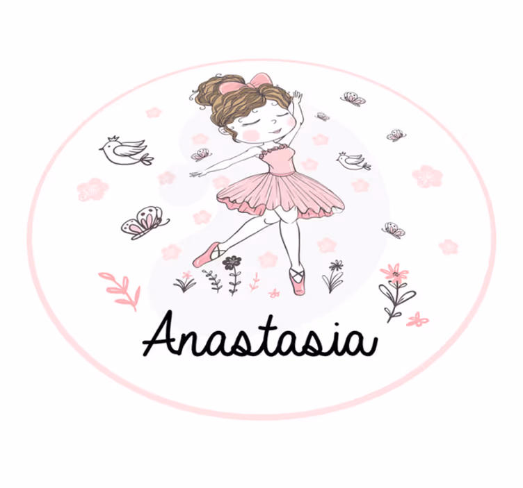 Balettitanssija nimi vinyylimatto - Tenstickers