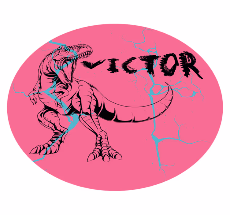 Vaaleanpunainen t-rex nimellä vinyylimatto - Tenstickers