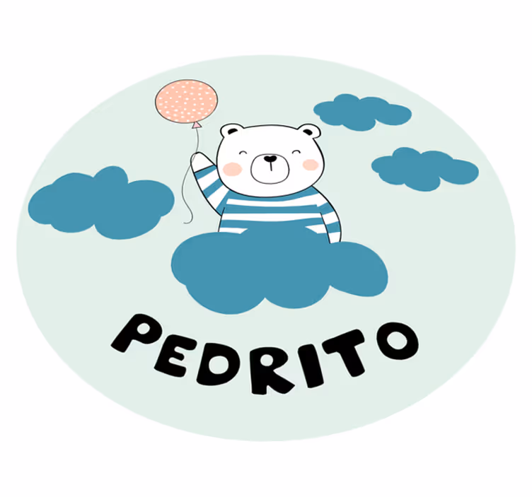 Iloinen karhuilmapallo nimi vinyylimatto - Tenstickers