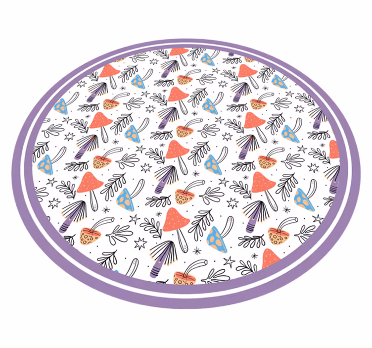 Värikkäitä sieniä itää luonto vinyylimatto - Tenstickers