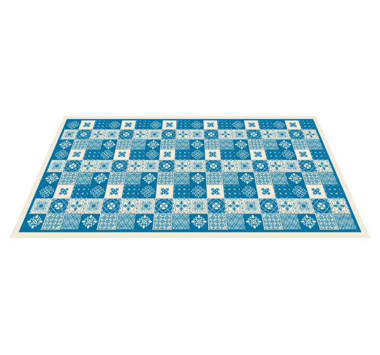 Kuviollinen sininen mosaiikki kaakeli vinyylimatto - Tenstickers