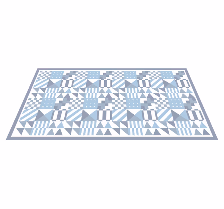 Sinisiä geometrisia kuvioita kaakeli vinyylimatto - Tenstickers