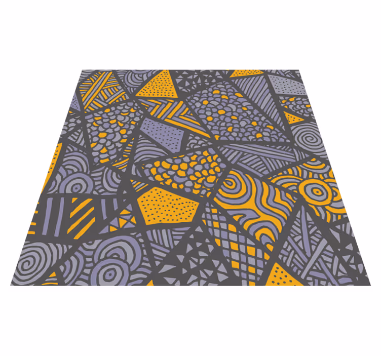 Dynaamiset harmaat muodot geometrinen vinyylimatto - Tenstickers
