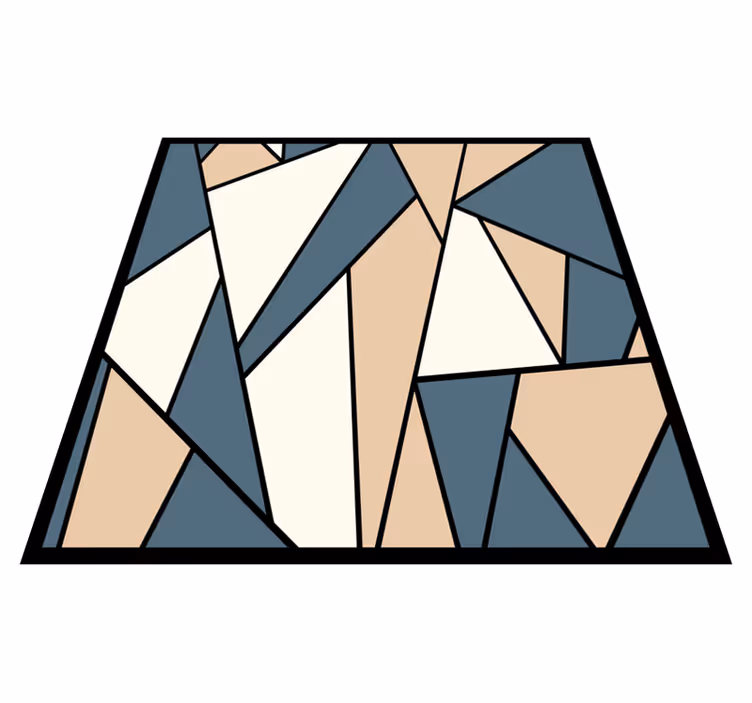 Harmaat ja beigenväriset osat geometrinen vinyylimatto - Tenstickers