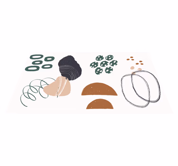 Abstraktien muotojen asettelu minimalistinen vinyylimatto - Tenstickers
