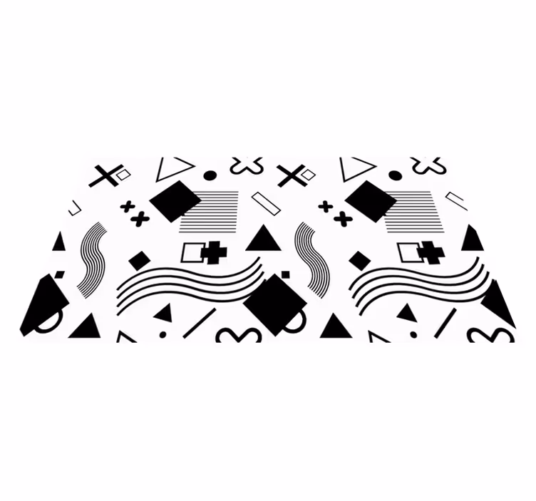 Mustat kuviot geometrinen vinyylimatto - Tenstickers