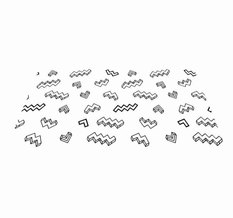 Rohkeita kulmikkaita kuvioita vinyylimatto - Tenstickers