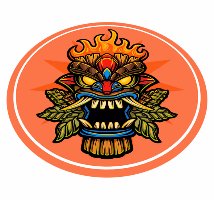 Tiki-naamio teinin vinyylimatto - Tenstickers