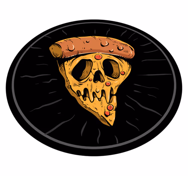 Pääkallopizzaviipaleet teinin vinyylimatto - Tenstickers