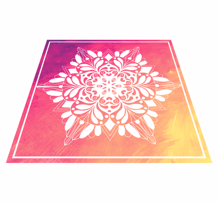 Yksityiskohtainen kasvi-asetelma mandala vinyylimatto - Tenstickers
