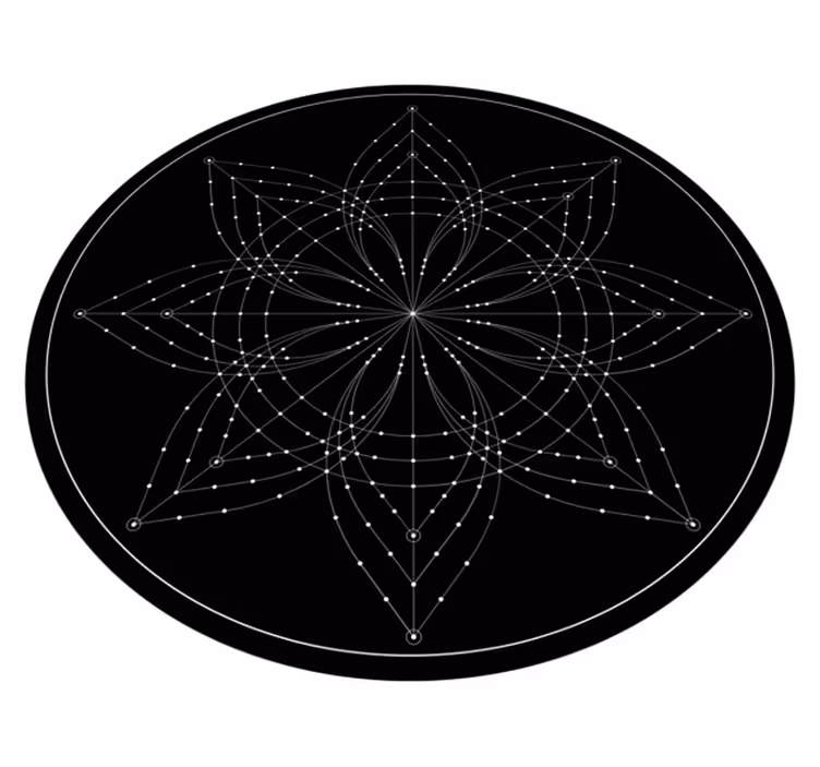 Elegantti lootuskuvio mandala vinyylimatto - Tenstickers