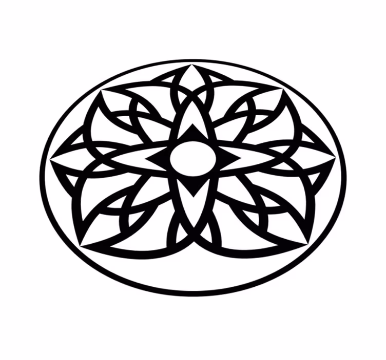 Yksinkertainen kukkakuvio vinyylimatto mandala - Tenstickers
