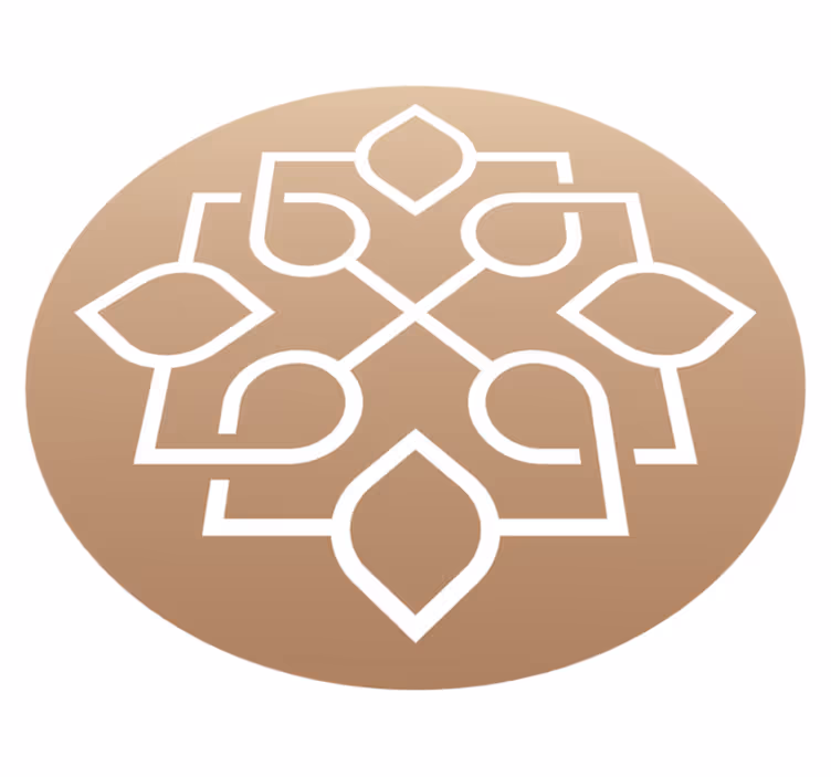 Ruskea ja valkoinen motiivi mandala vinyylimatto - Tenstickers