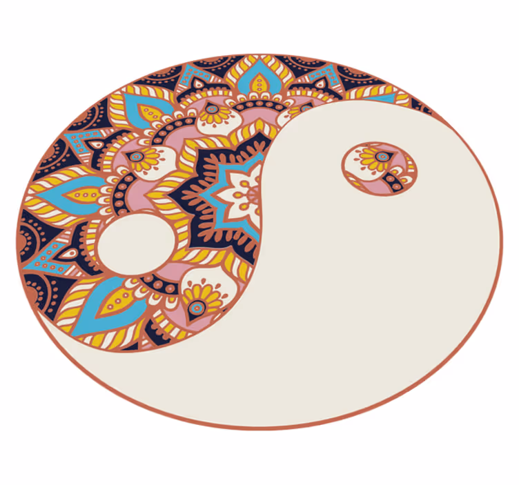 Yin yang -aihe mandala vinyylimatto - Tenstickers