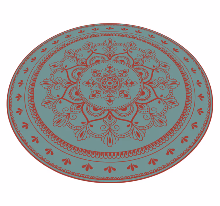 Monimutkainen pyöreä kuva mandala vinyylimatto - Tenstickers