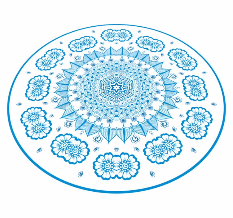 Monimutkainen kukkainen inspiraatio mandala vinyylimatto - Tenstickers