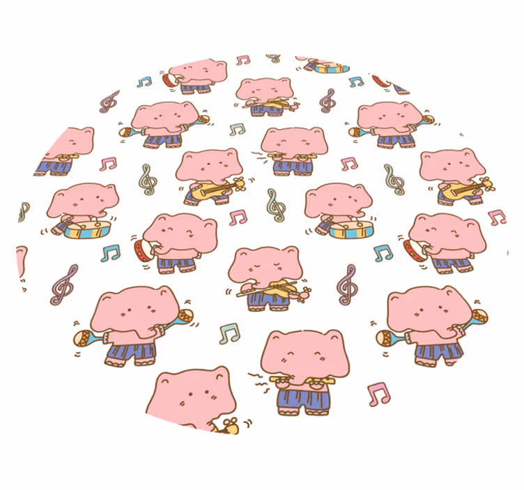 Musiikillinen norsuhauska eläin vinyylimatto - Tenstickers