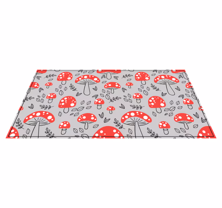 Punainen sienikuvio luonto vinyylimatto - Tenstickers