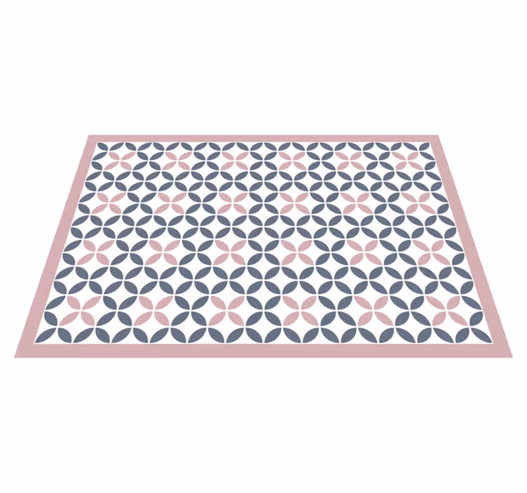 Pyöreä beige ja harmaa muotoilu mosaiikki vinyylimatto - Tenstickers