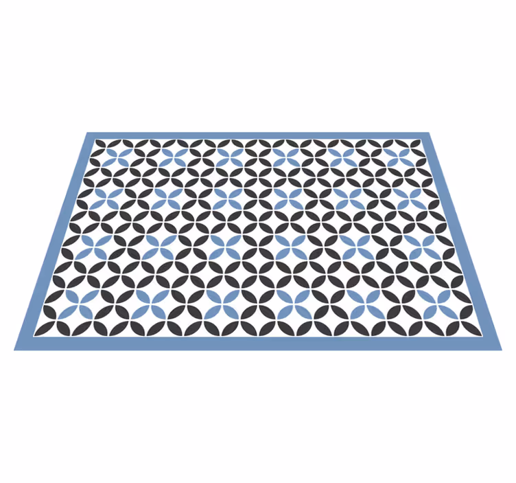 Overlay sininen pyöreä kuvio geometrinen vinyylimatto - Tenstickers