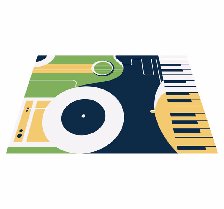Soittimen motiivi suorakulmainen vinyylimatto - Tenstickers
