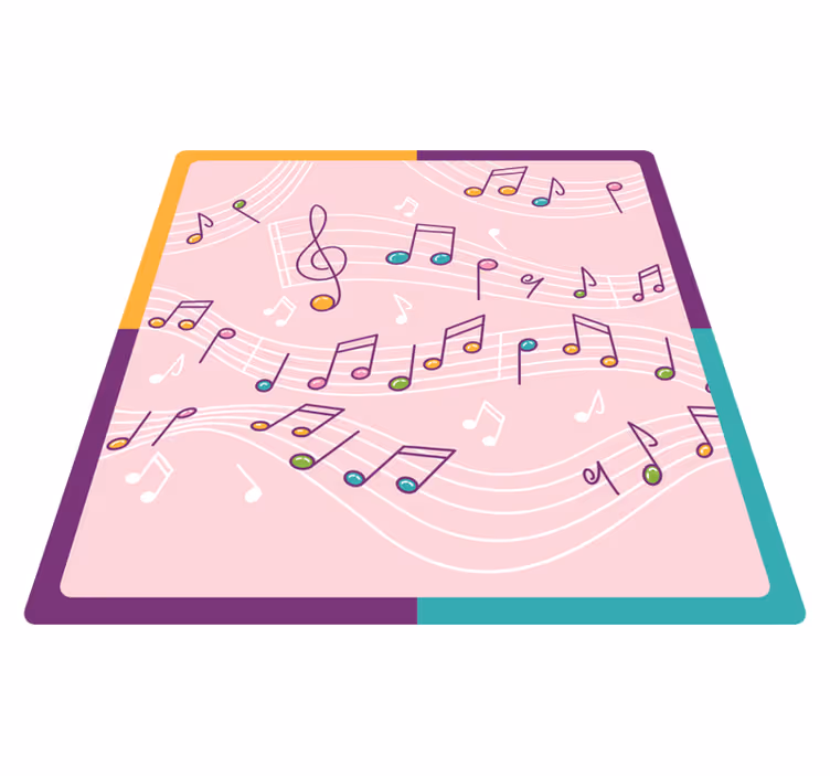 Herkkiä nuotteja neliö vinyylimatto - Tenstickers