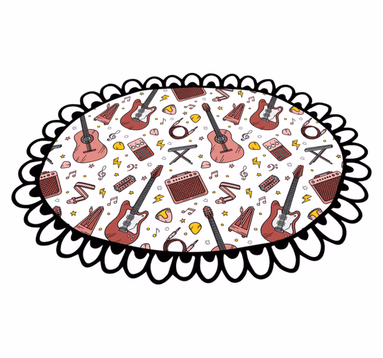 Musiikillisten elementtien motiivi vinyylimatto - Tenstickers