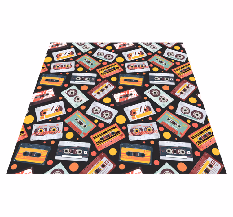 Retro kasetti tyylinen tekstuuri vinyylimatto - Tenstickers