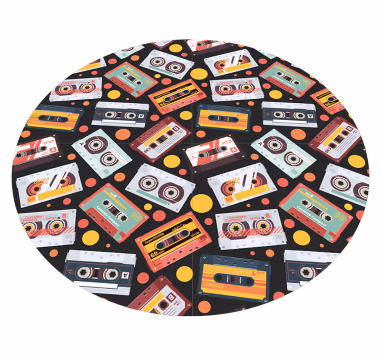 Vintage vinyylimatto kasettityylinen kuvio - Tenstickers
