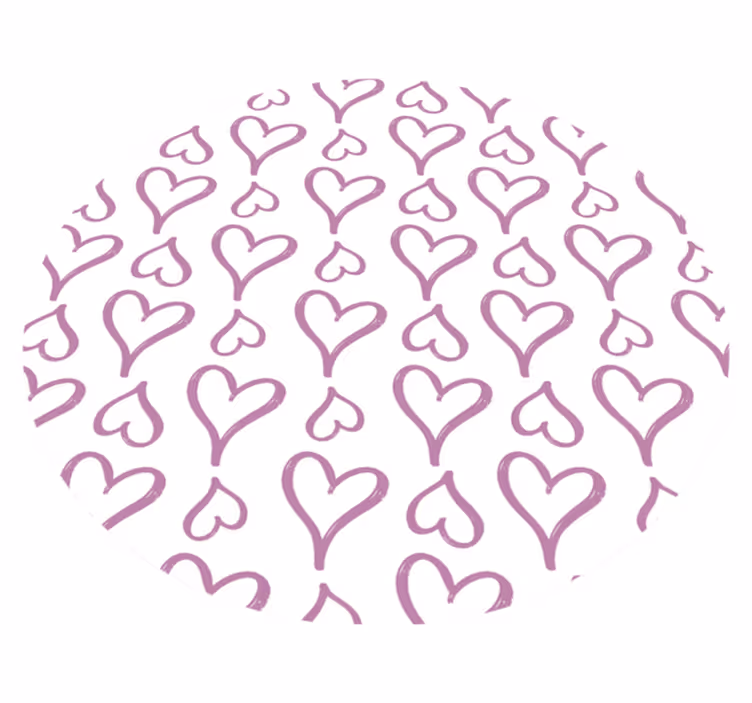 Vaaleanpunainen sydänkuvioinen tekstuurivinyylimatto - Tenstickers