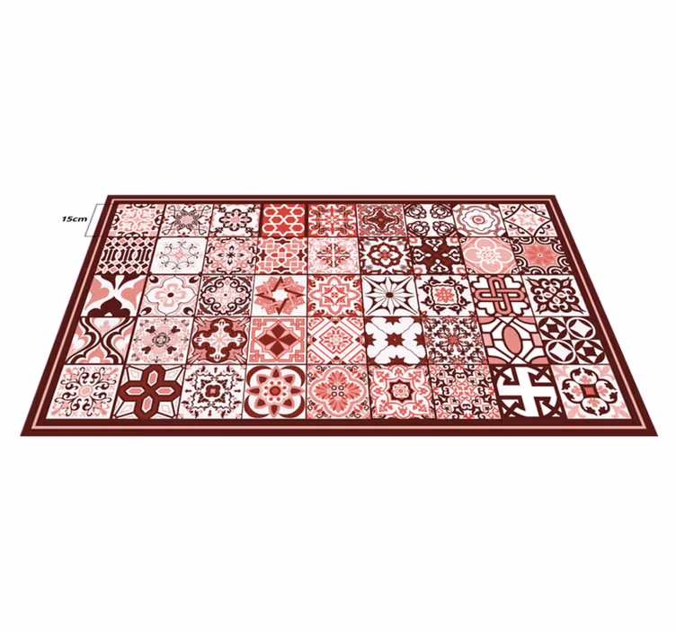 Punainen mosaiikkikuvio kaakeli vinyylimatto - Tenstickers