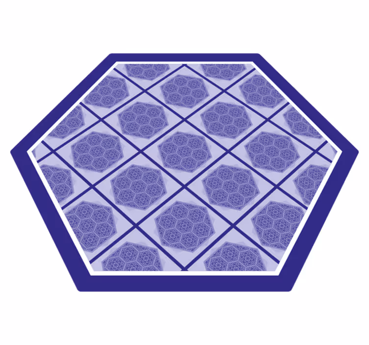 Violetti kuusikulmainen kuvio kylpyhuoneen vinyylimatto - Tenstickers