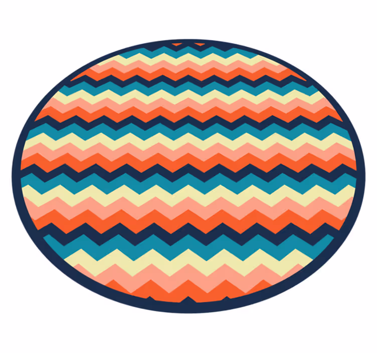Värikäs chevron-kuvio geometrinen vinyylimatto - Tenstickers