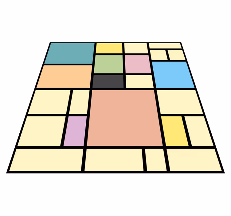 Värikäs geometria vinyylimatto - Tenstickers