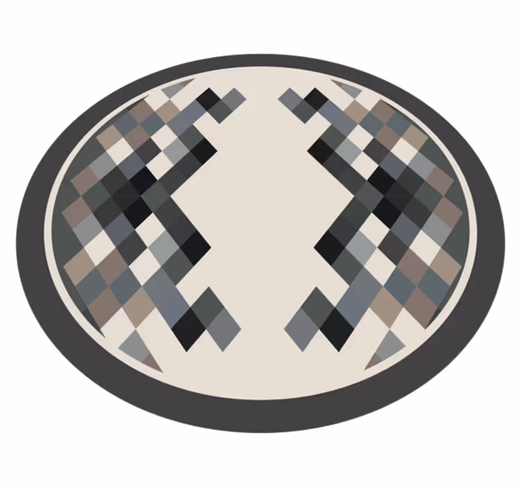 Moderni vinyylimatto harmaat geometriset elementit - Tenstickers