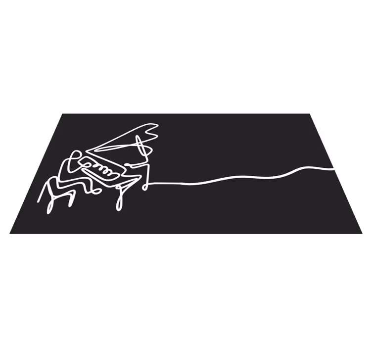 Piano linjataidetta moderni vinyylimatto - Tenstickers