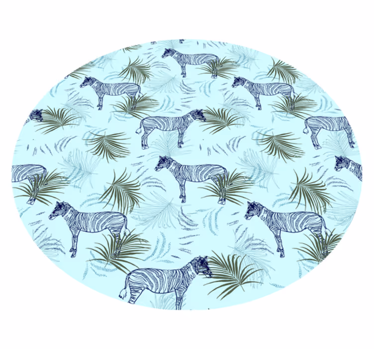 Zebra ja lehdet eläin vinyylimatto - Tenstickers