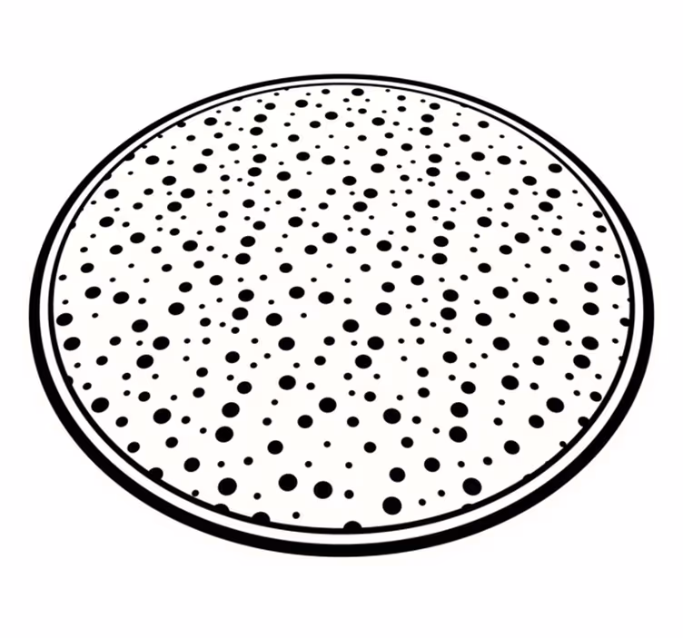 Mustia pilkkuja valkoisella pohjalla pyöreä vinyylimatto - Tenstickers